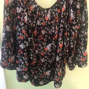Max Studio Floral Top off Shoulder optional Size L